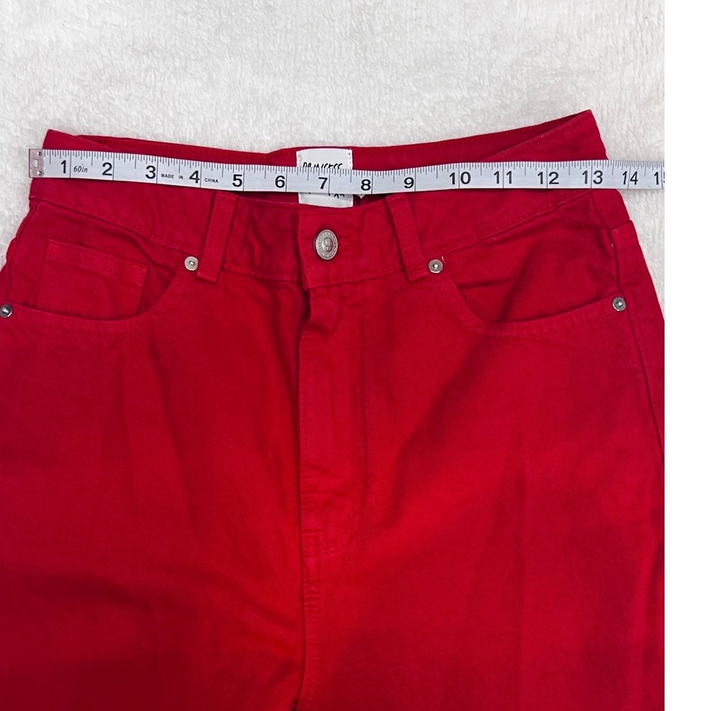 Princess Polly NWT Denver Denim Jeans Red High Rise Wide Leg US - Picture 5 of 14